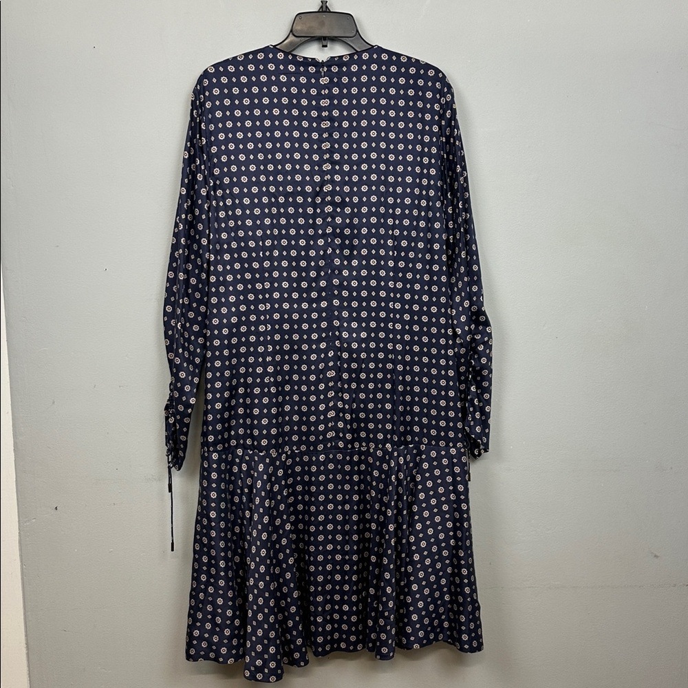 JONATHAN SIMKHAI Blue Pink Scarf Print Ruffle Mini Dress Sz 16 - Picture 11 of 13